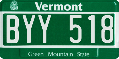 VT license plate BYY518
