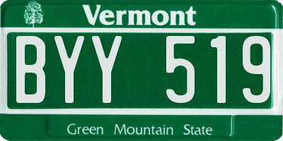 VT license plate BYY519