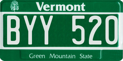 VT license plate BYY520