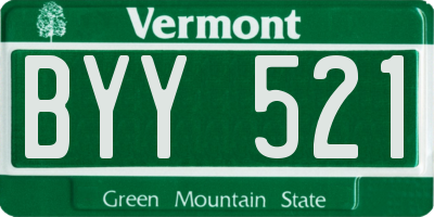 VT license plate BYY521