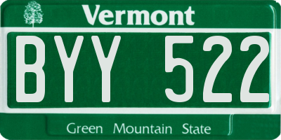 VT license plate BYY522
