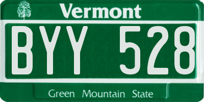 VT license plate BYY528