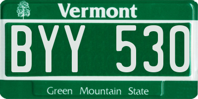 VT license plate BYY530