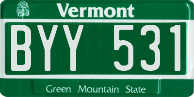VT license plate BYY531