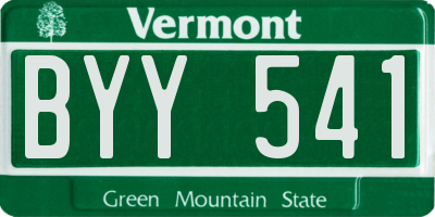 VT license plate BYY541