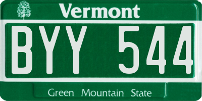 VT license plate BYY544