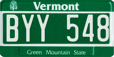 VT license plate BYY548