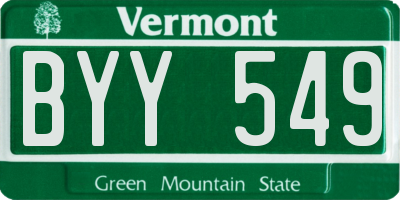 VT license plate BYY549