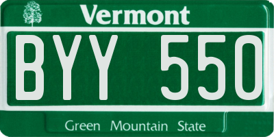 VT license plate BYY550