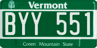 VT license plate BYY551