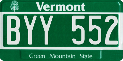 VT license plate BYY552