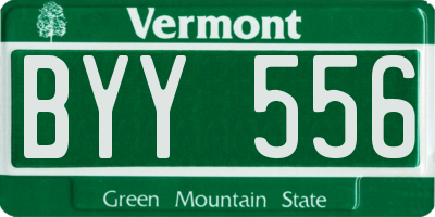 VT license plate BYY556