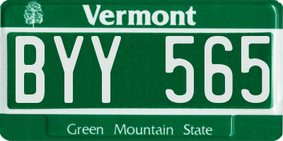 VT license plate BYY565