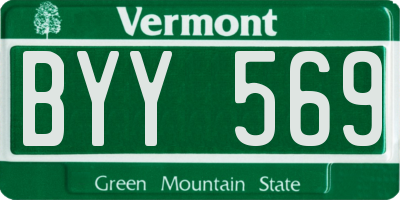 VT license plate BYY569