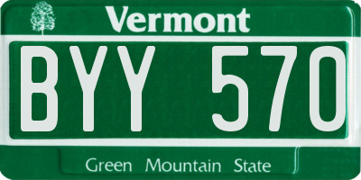 VT license plate BYY570
