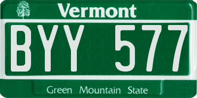 VT license plate BYY577