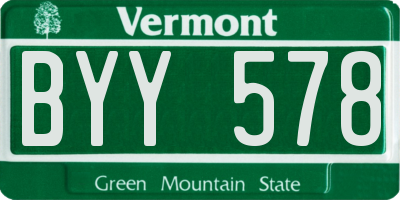 VT license plate BYY578