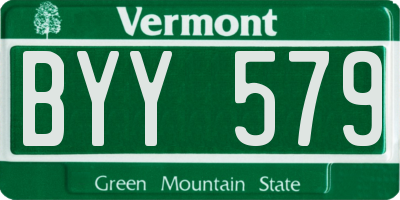 VT license plate BYY579