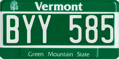 VT license plate BYY585