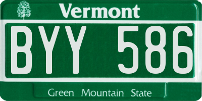 VT license plate BYY586