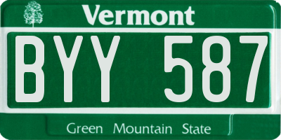 VT license plate BYY587