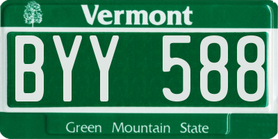 VT license plate BYY588