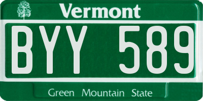 VT license plate BYY589