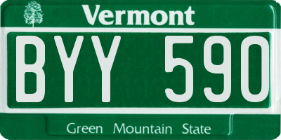 VT license plate BYY590