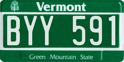 VT license plate BYY591