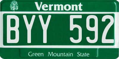 VT license plate BYY592