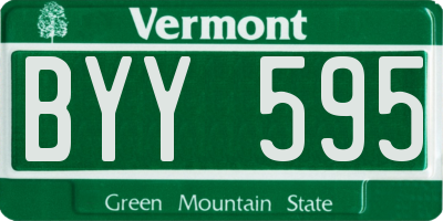 VT license plate BYY595