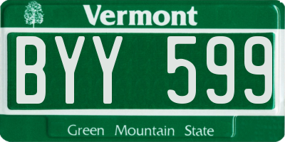 VT license plate BYY599