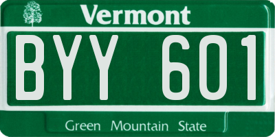 VT license plate BYY601