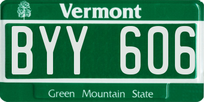 VT license plate BYY606