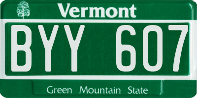 VT license plate BYY607