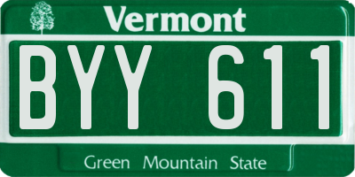 VT license plate BYY611