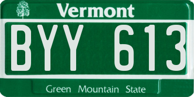 VT license plate BYY613