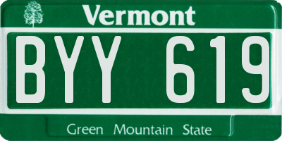 VT license plate BYY619
