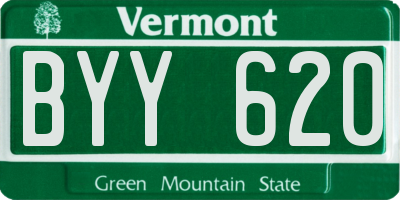 VT license plate BYY620