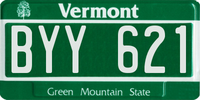 VT license plate BYY621