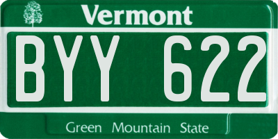 VT license plate BYY622