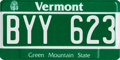 VT license plate BYY623
