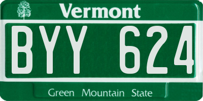 VT license plate BYY624