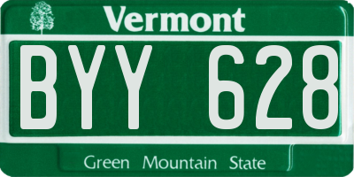 VT license plate BYY628