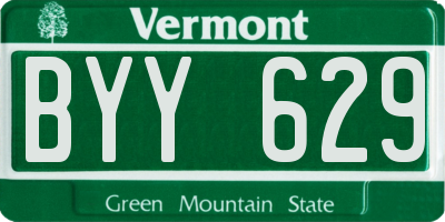 VT license plate BYY629