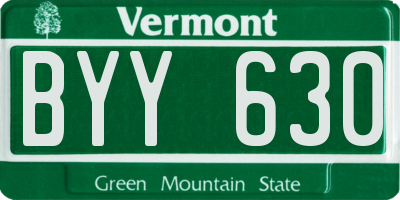 VT license plate BYY630