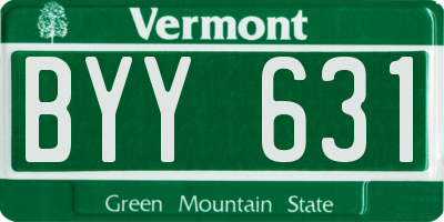 VT license plate BYY631