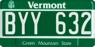 VT license plate BYY632