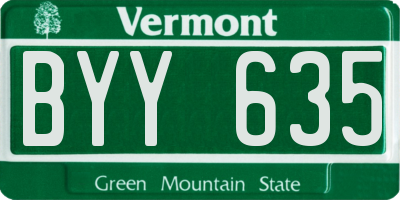 VT license plate BYY635