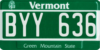 VT license plate BYY636